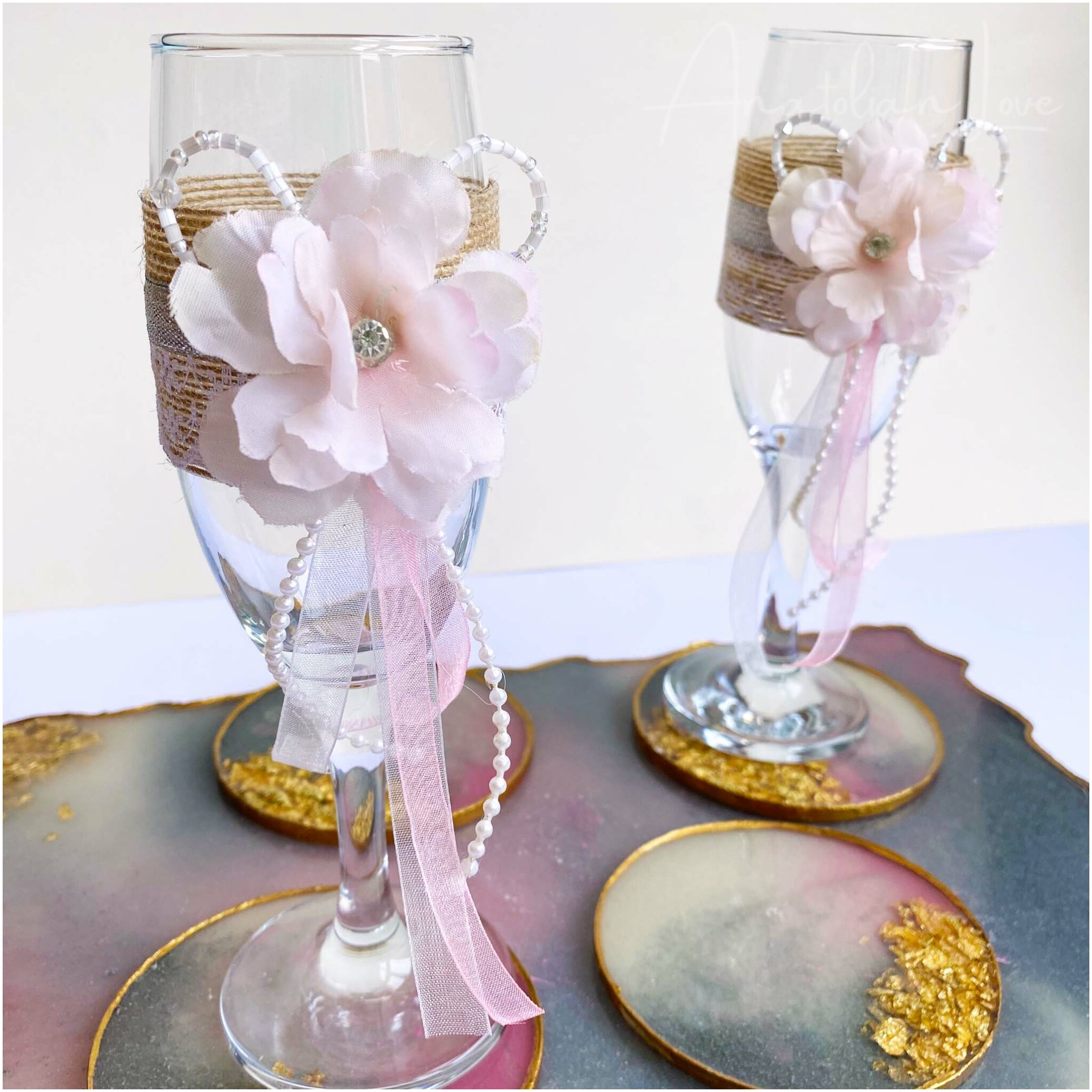 Wedding Champagne Glasses For Bride And Groom
