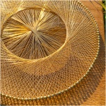 Circle Design Gold String Art Wall Decor