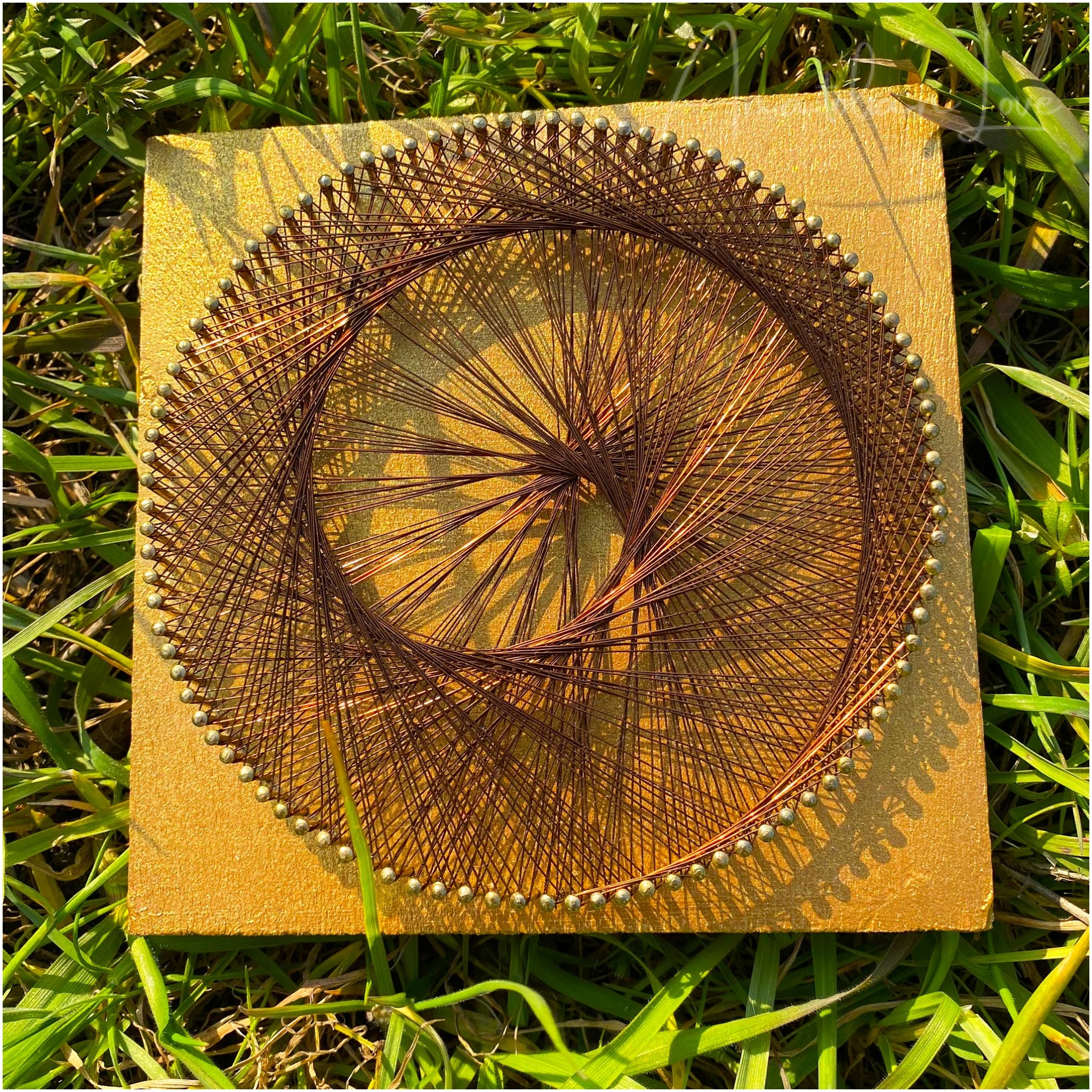Brown Spiral Abstract String Art Wall Decor
