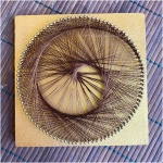 Brown Spiral Abstract String Art Wall Decor